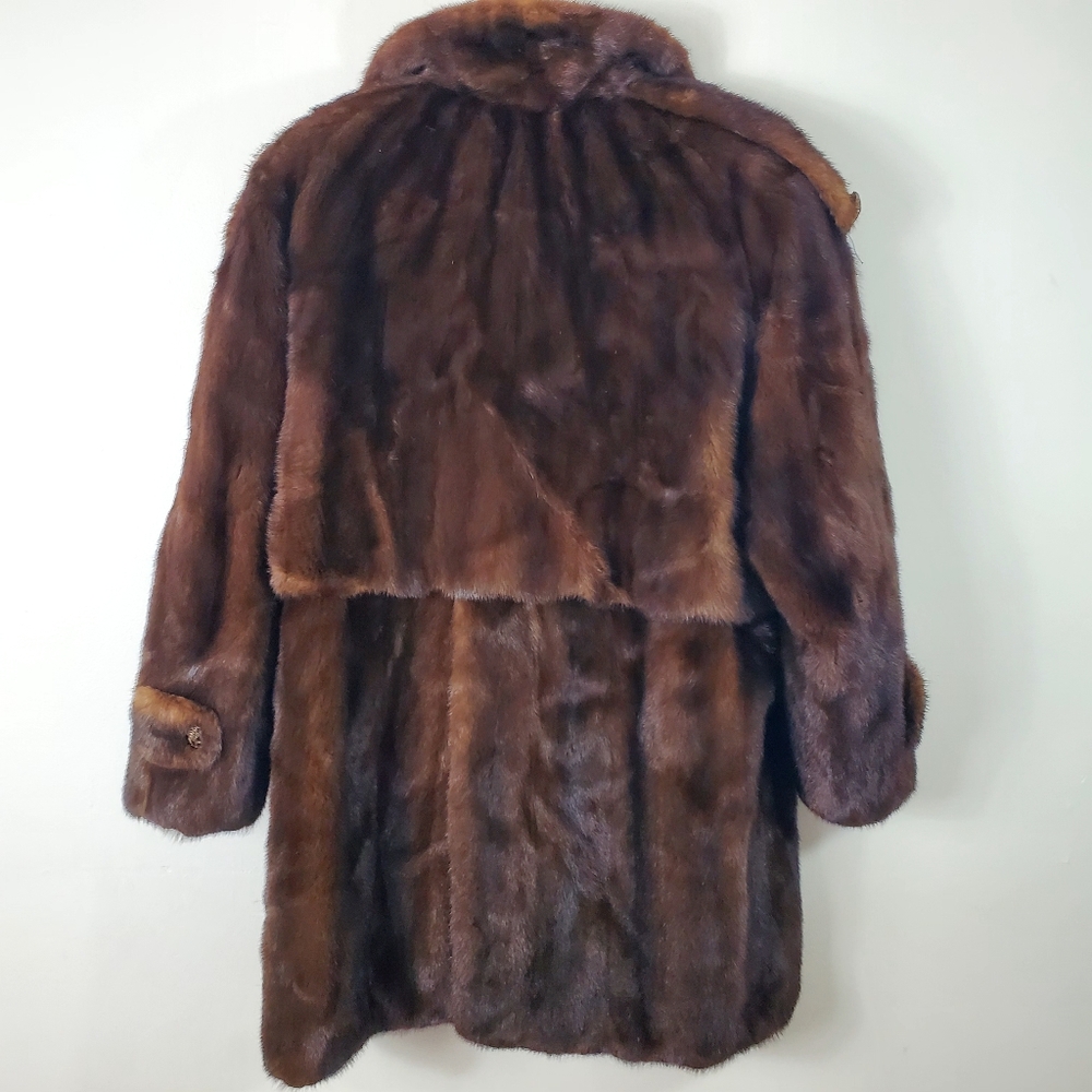 Vintage Brown Mink Real Fur Winter Short Coat - Picture 3 of 14